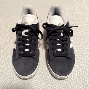 Adidas 6.5 blue suede sneakers, worn one time.